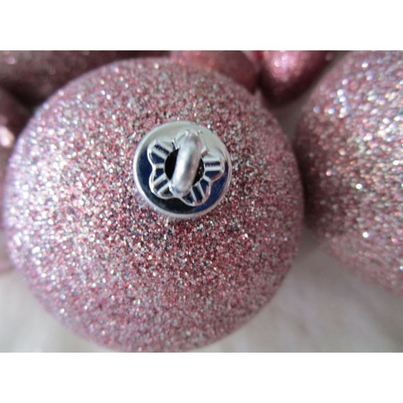 Assorted Light Pink Shatterproof Ornaments Glitter Glossy Scroll GUC Twelve - Picture 12 of 15